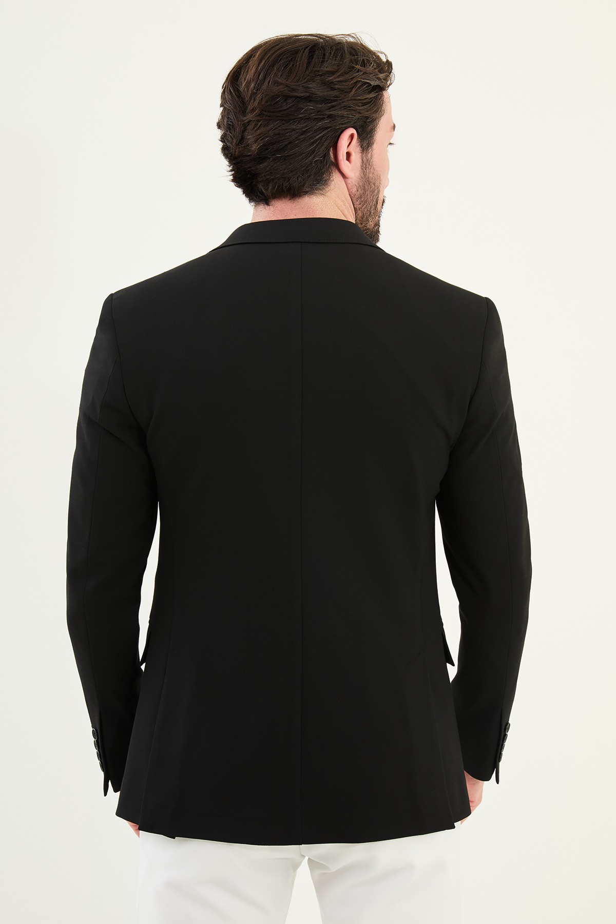 Düz Slim Fit Mono Yaka Klasik Erkek Ceket