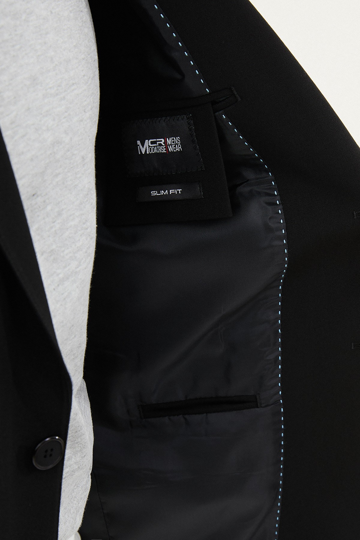 Düz Slim Fit Mono Yaka Klasik Erkek Ceket