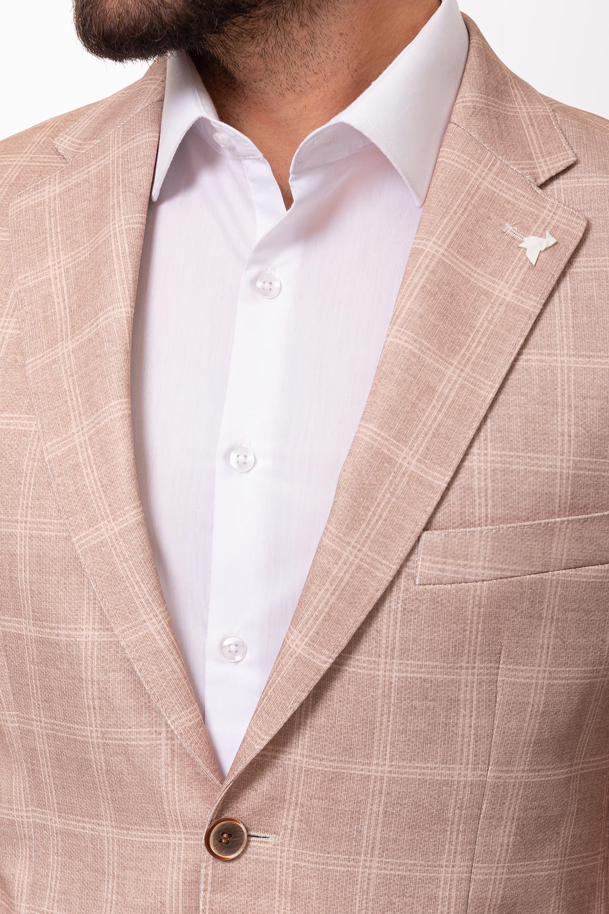 Ekoseli Slim Fit Erkek Ceket