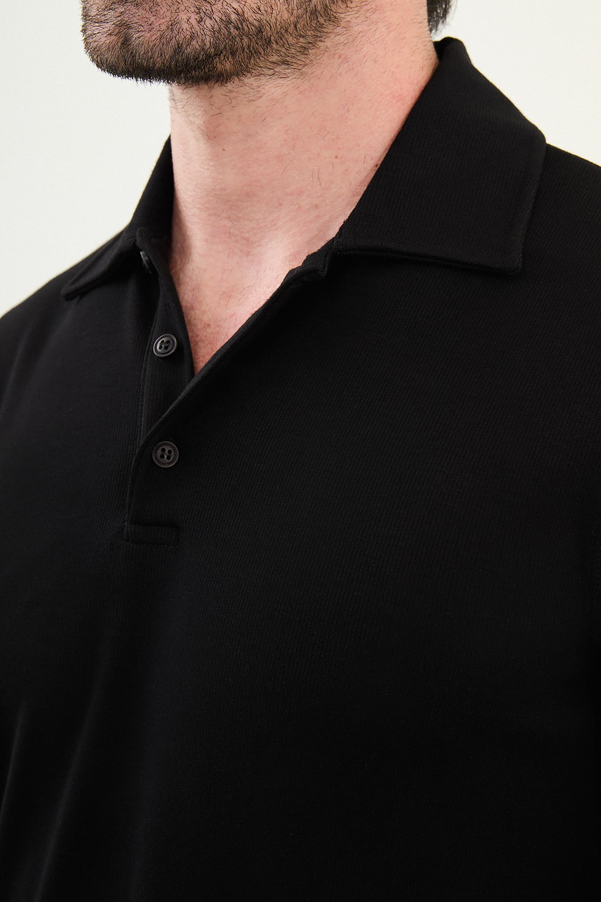 Çizgili Slim Fit Polo Yaka Uzun Kollu Pamuk Erkek T-Shirt