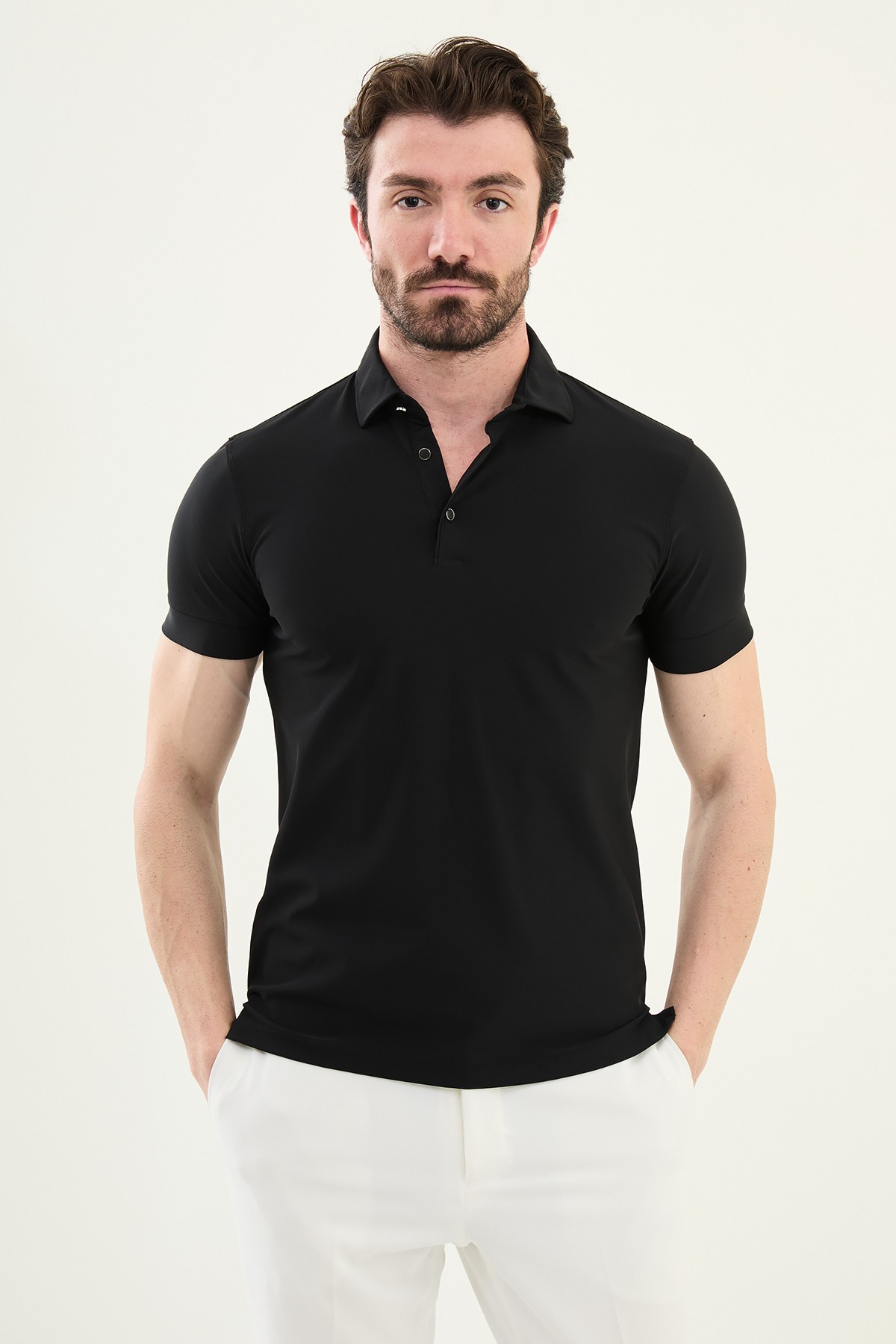 Penye Polo Yaka - Siyah