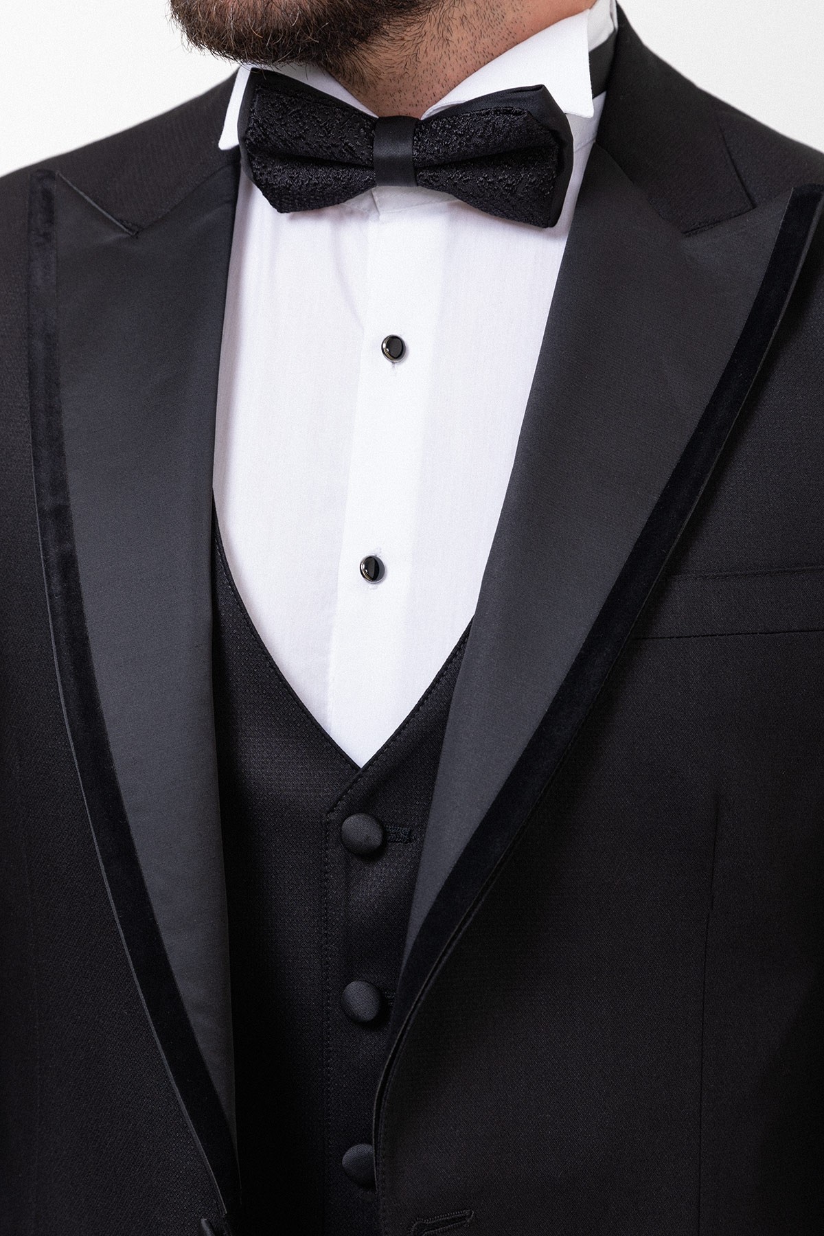 Düz Slim Fit Geniş Yaka Erkek Damatlık