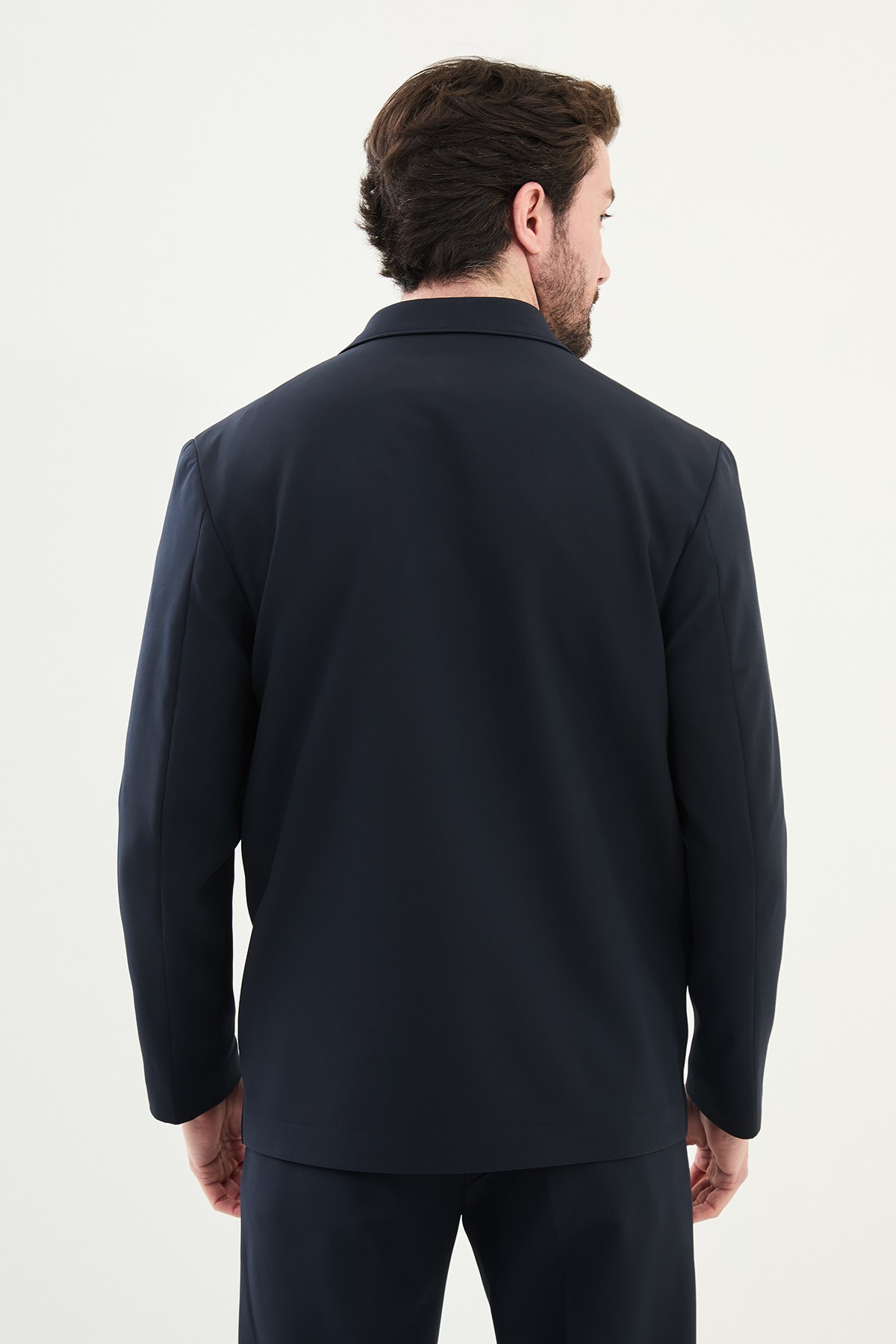 Düz Slim Fit Mono Yaka Kruvaze Erkek Takım Elbise