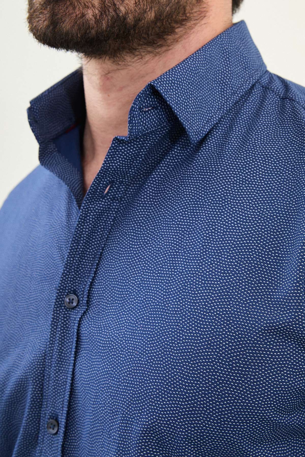 Desenli Slim Fit Pamuk Erkek Gömlek