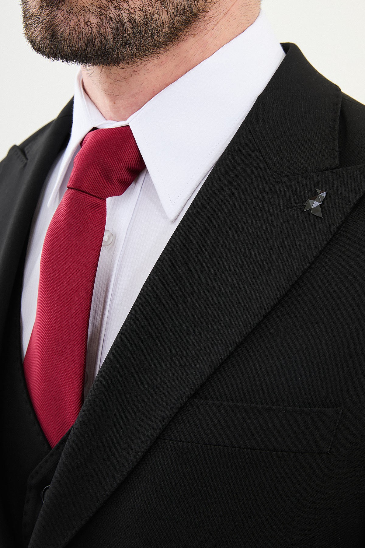 Düz Slim Fit Mono Yaka Klasik Erkek Takım Elbise