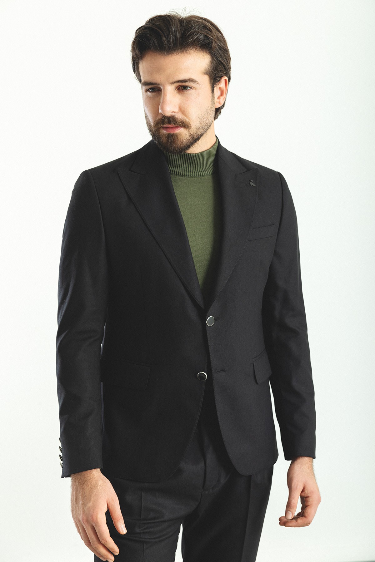 Düz Pileli Pantolon Slim Fit Erkek Takım Elbise