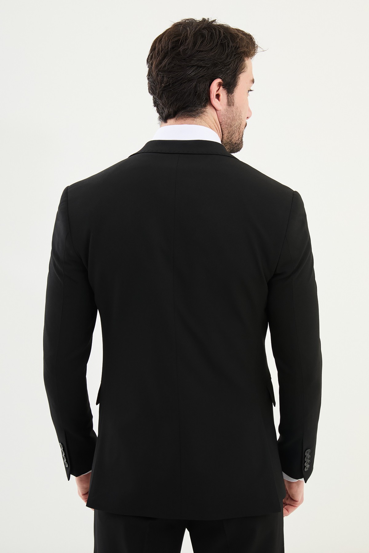 Düz Slim Fit Mono Yaka Klasik Erkek Takım Elbise