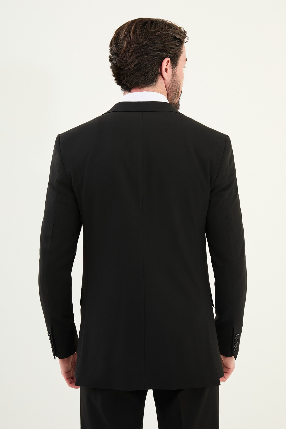 Düz Slim Fit Mono Yaka Klasik Erkek Takım Elbise