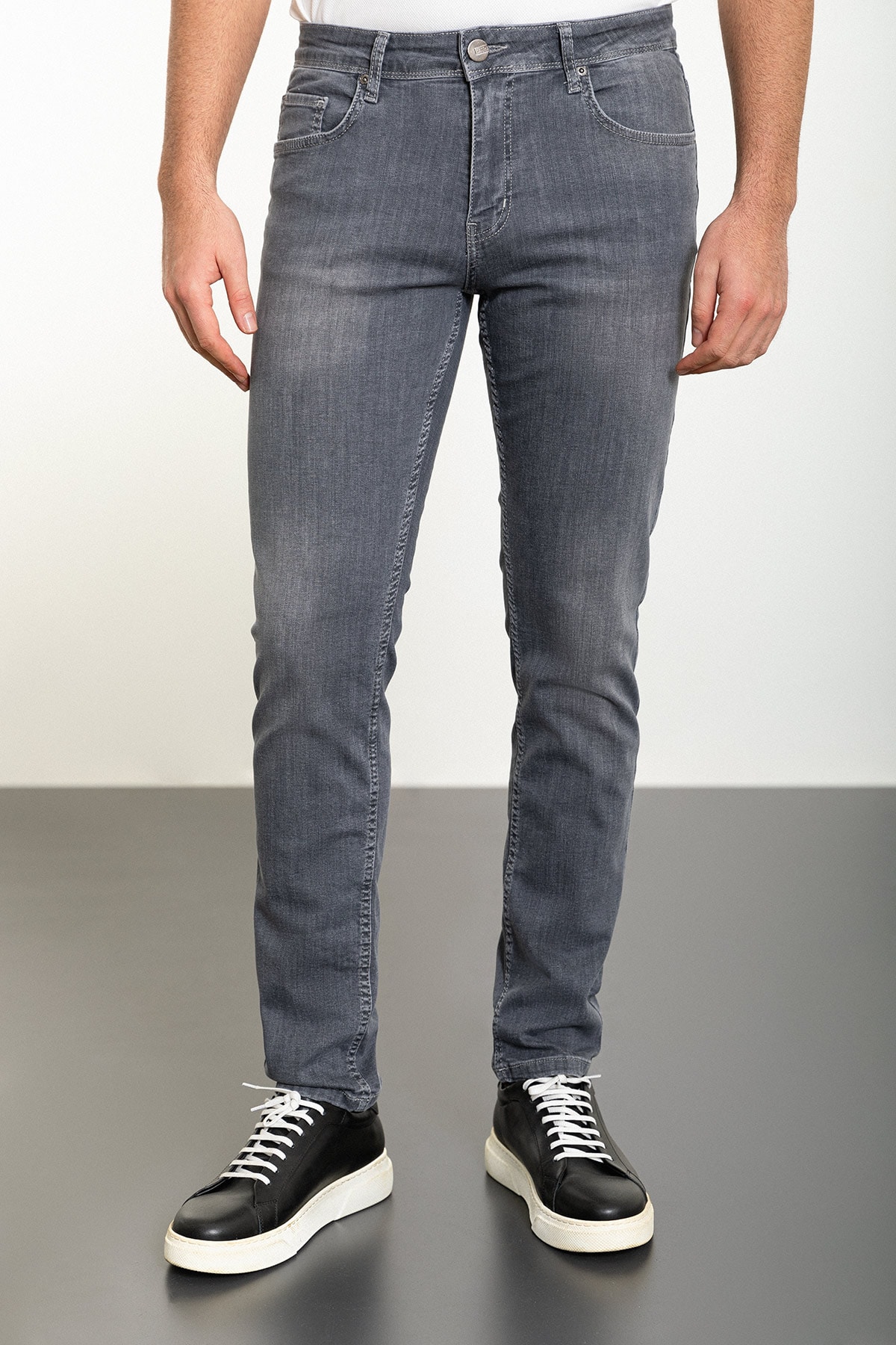 Düz Super Slim Fit Erkek Kot Pantolon