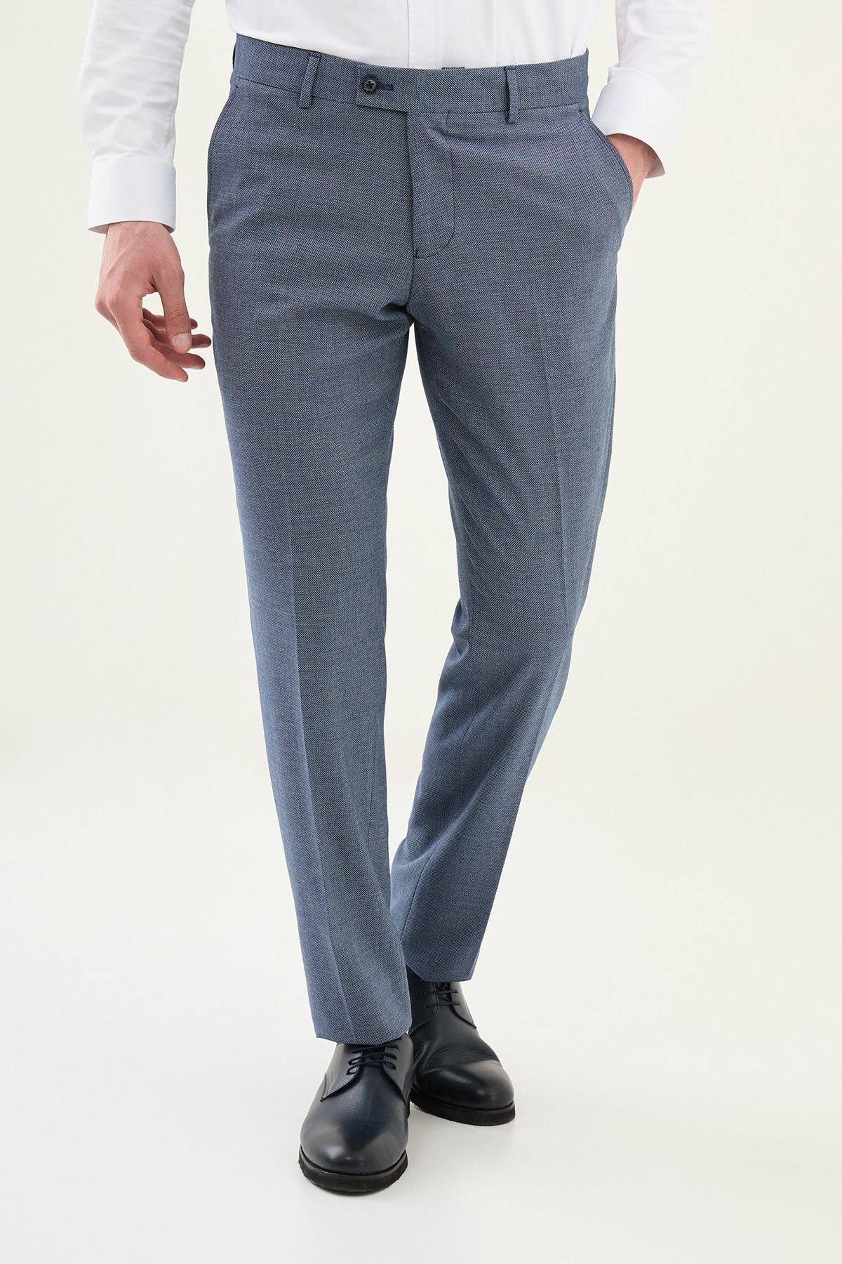 Desenli Slim Fit Klasik Erkek Pantolon - Lacivert
