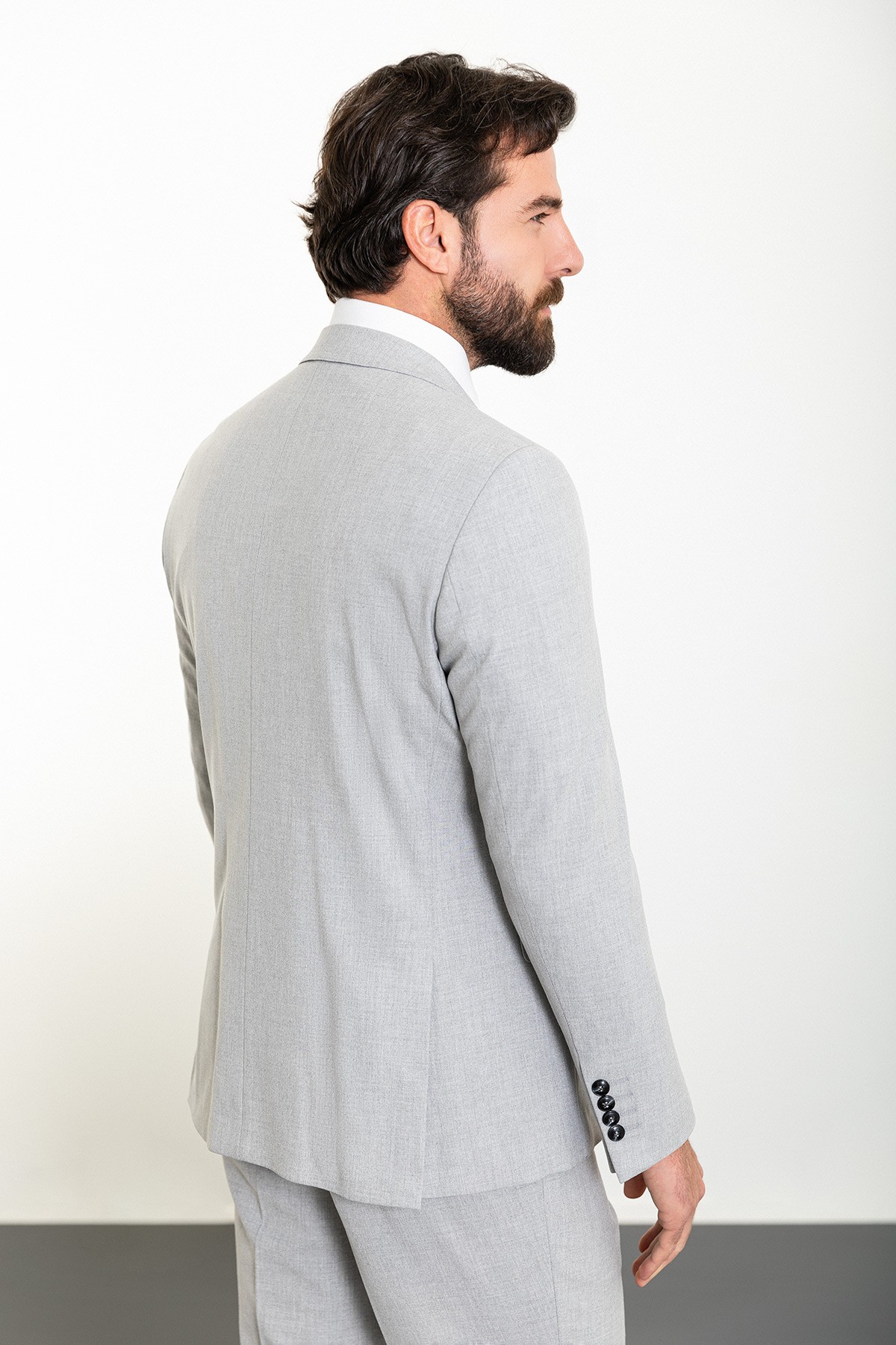 Düz Slim Fit Mono Yaka 4 Drop Klasik Erkek Takım Elbise