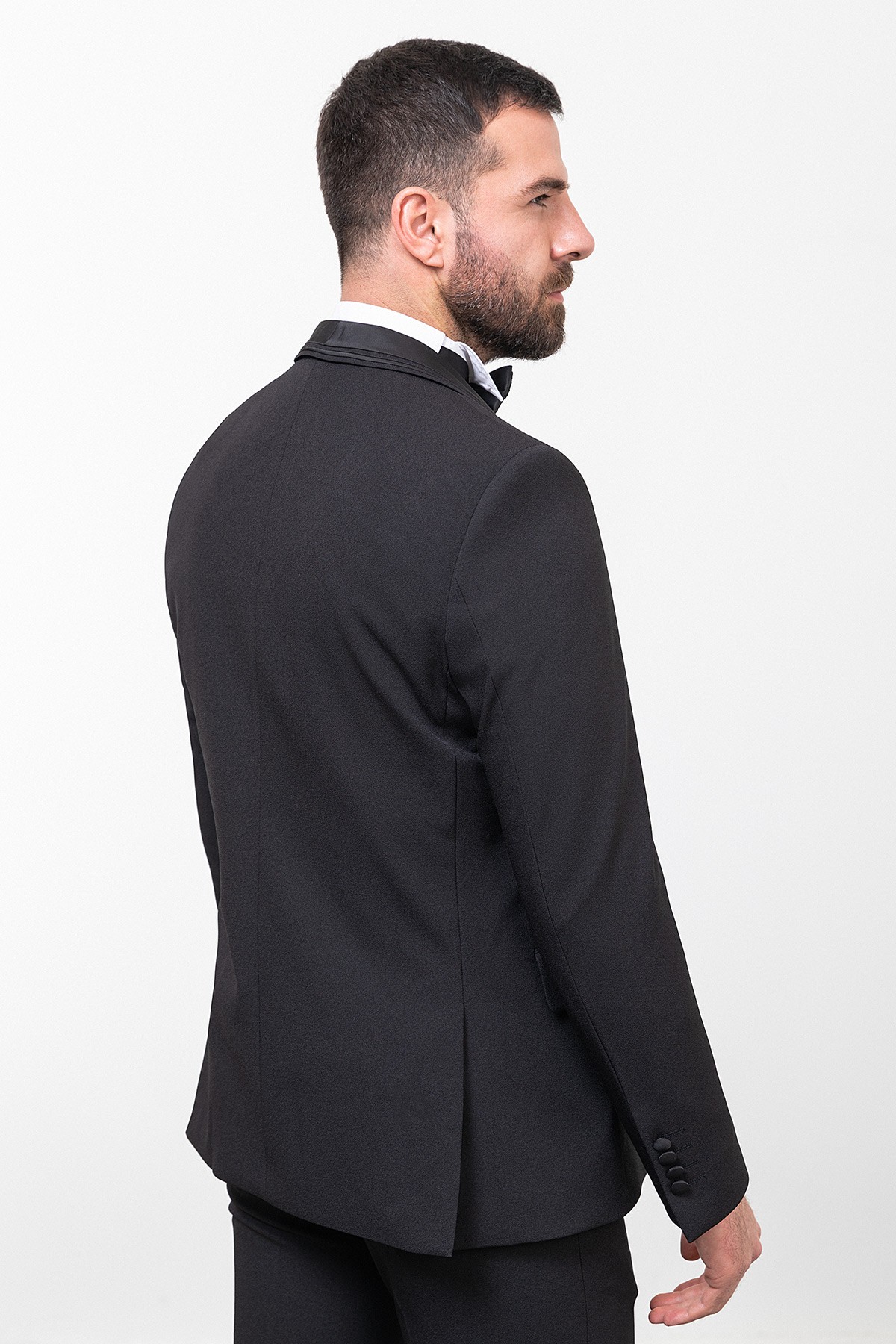 Düz Slim Fit Çizgili Geniş Yaka Erkek Damatlık