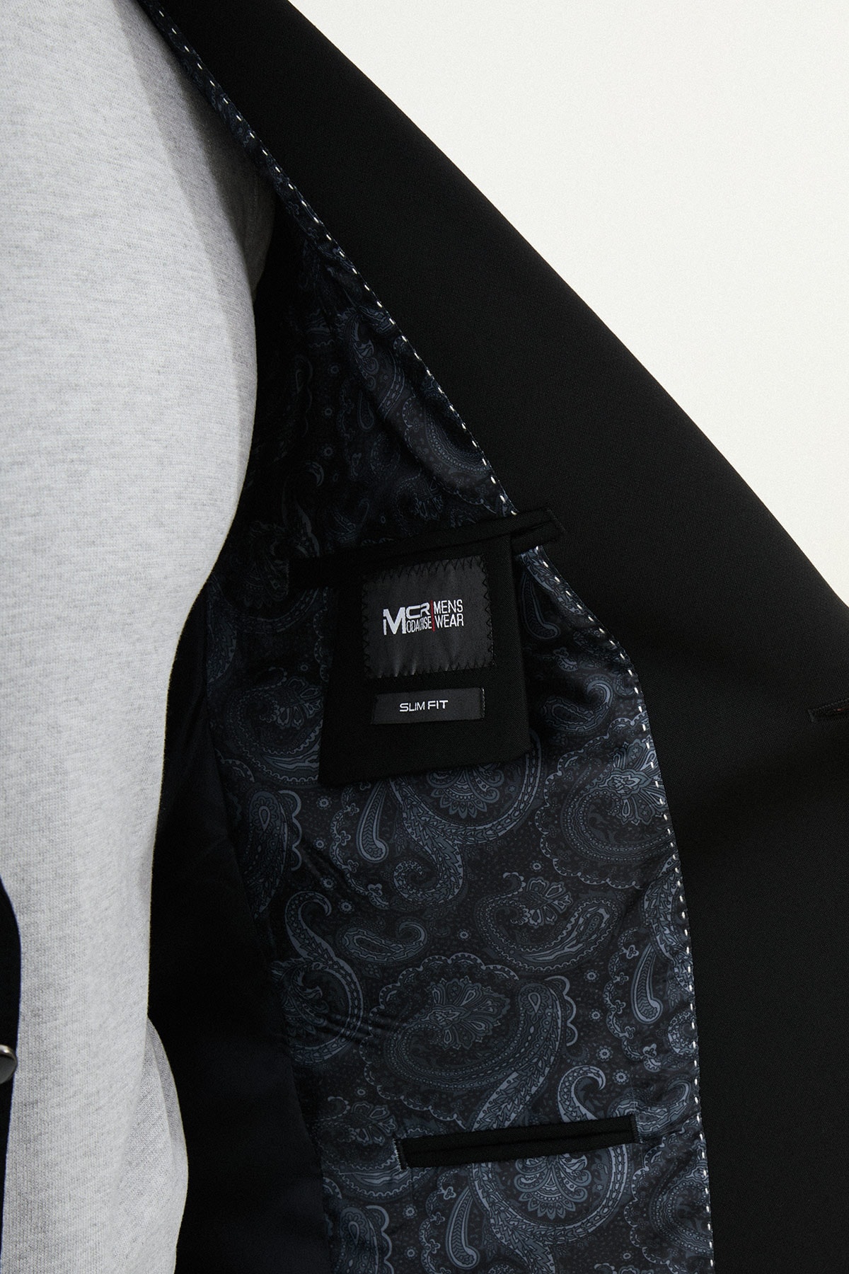 Düz Slim Fit Mono Yaka Torba Cepli Metal Düğmeli Erkek Ceket