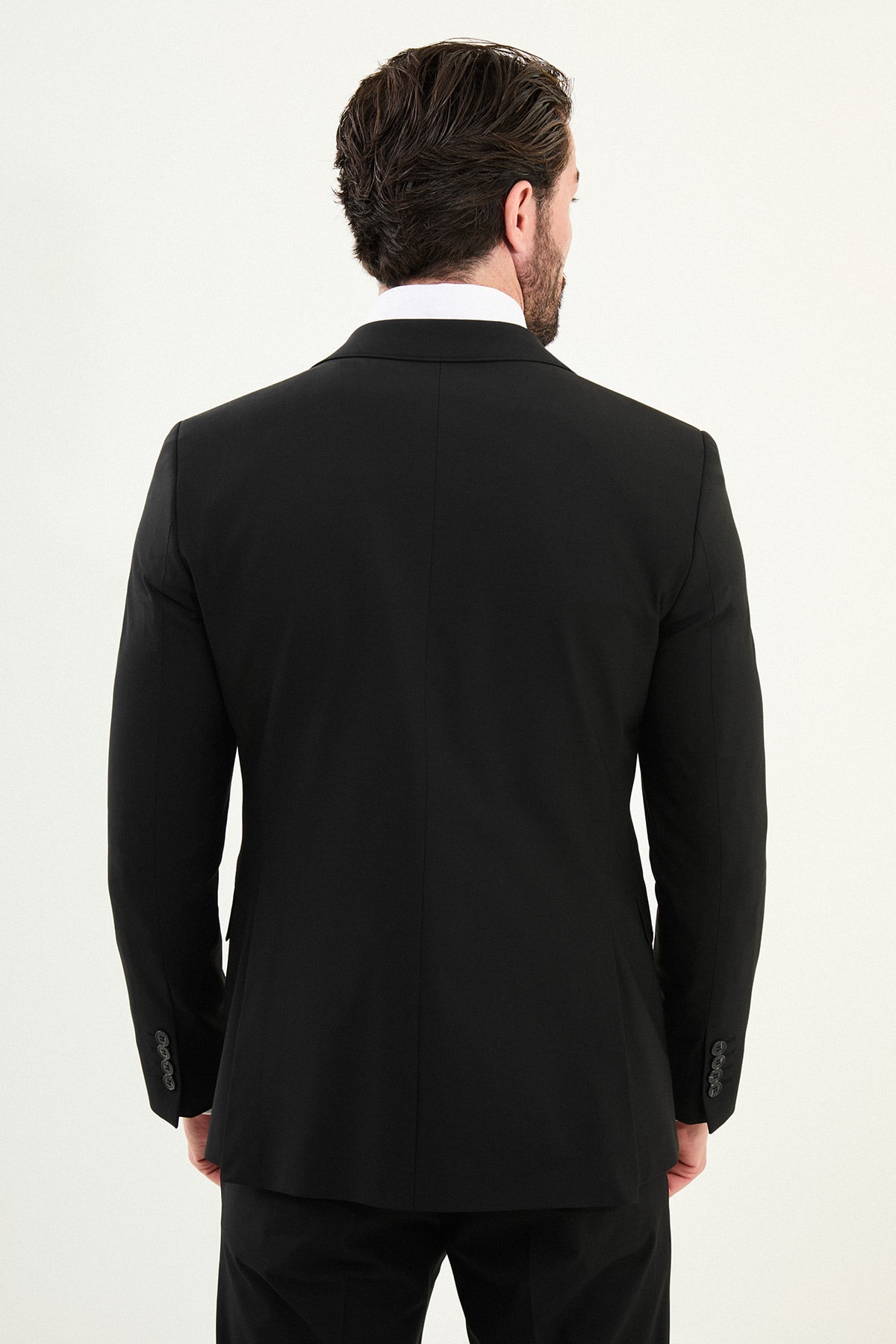 Düz Slim Fit Mono Yaka Klasik Erkek Takım Elbise