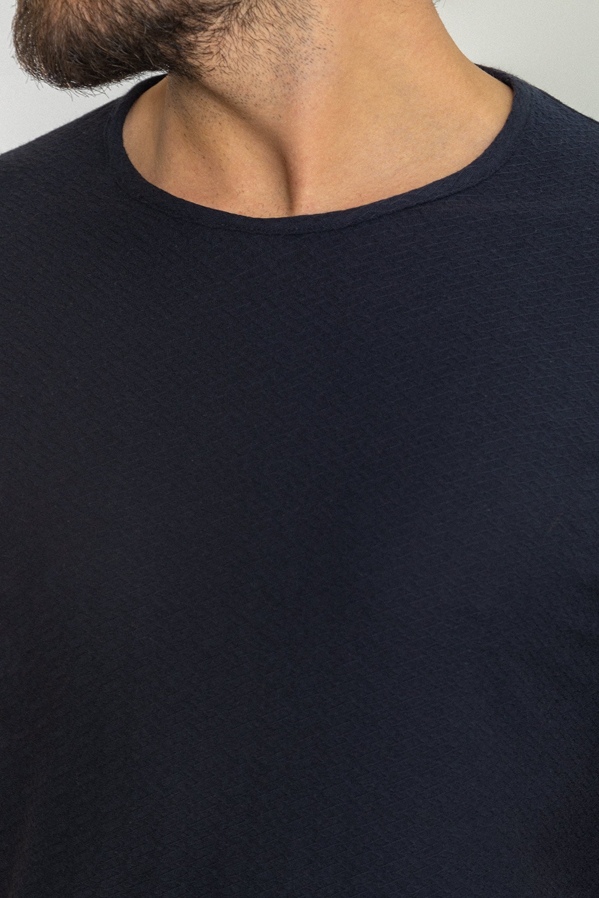 Desenli Slim Fit Bisiklet Yaka Erkek T-Shirt