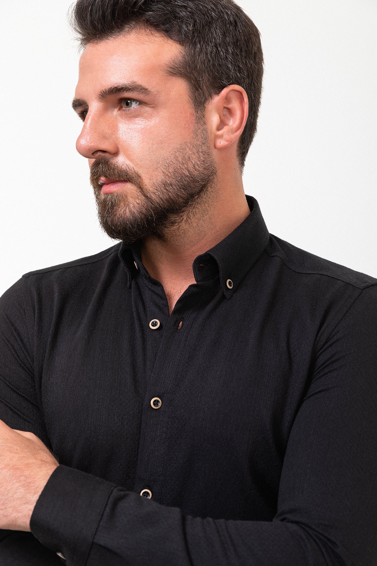 Desenli Slim Fit Uzun Kollu Pamuk Erkek Gömlek