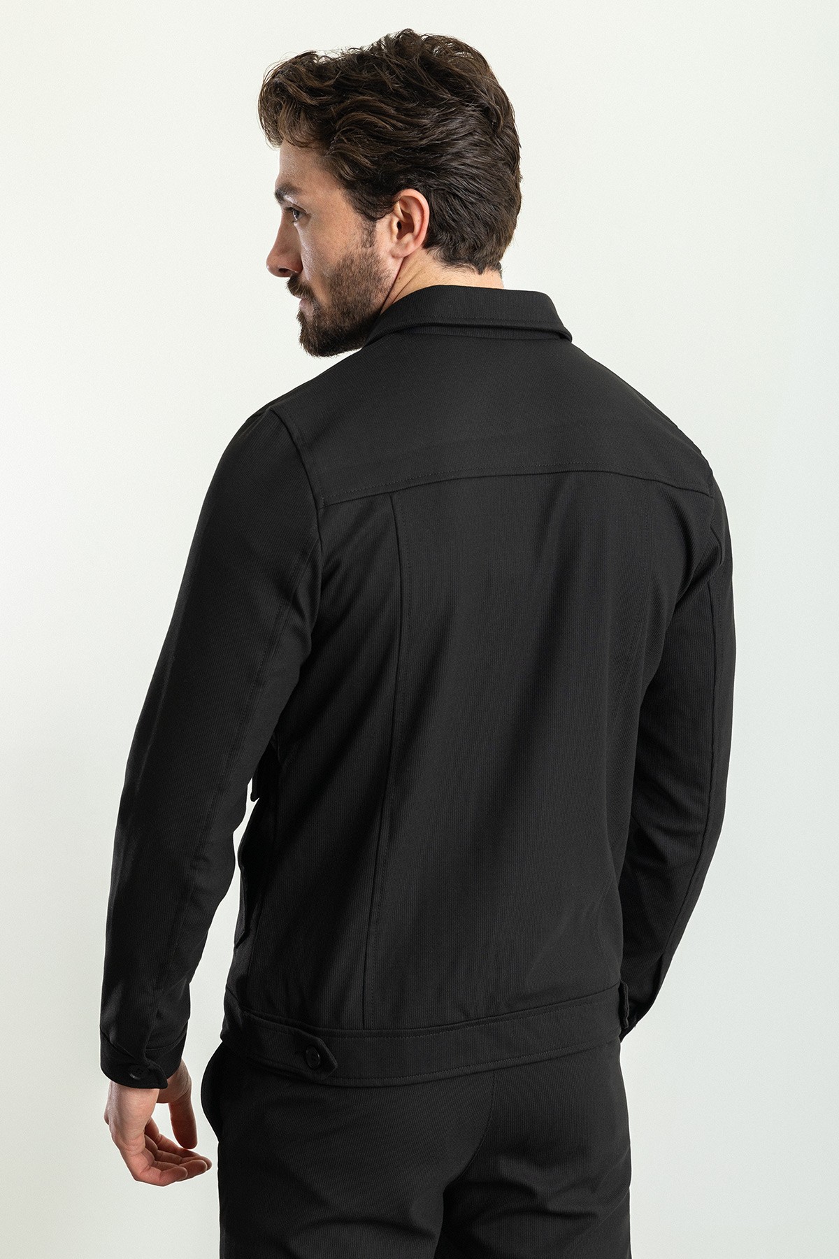 Çizgili Slim Fit Erkek Mont Pantolon Takım
