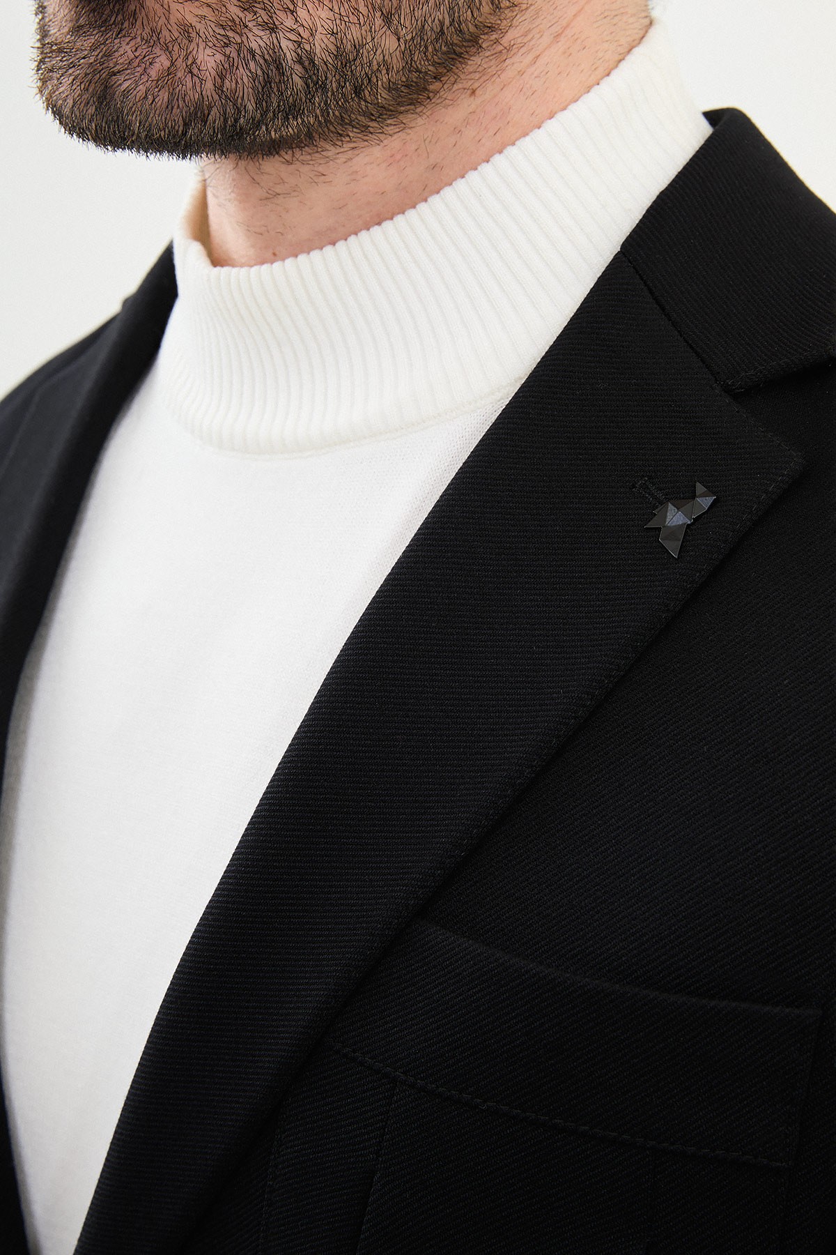 Düz Slim Fit Mono Yaka Torba Cep Pamuk Erkek Ceket
