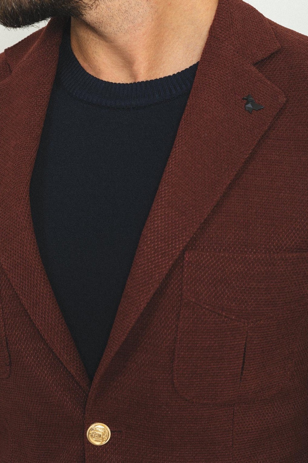 Dokulu Torba Cep Slim Fit Erkek Ceket