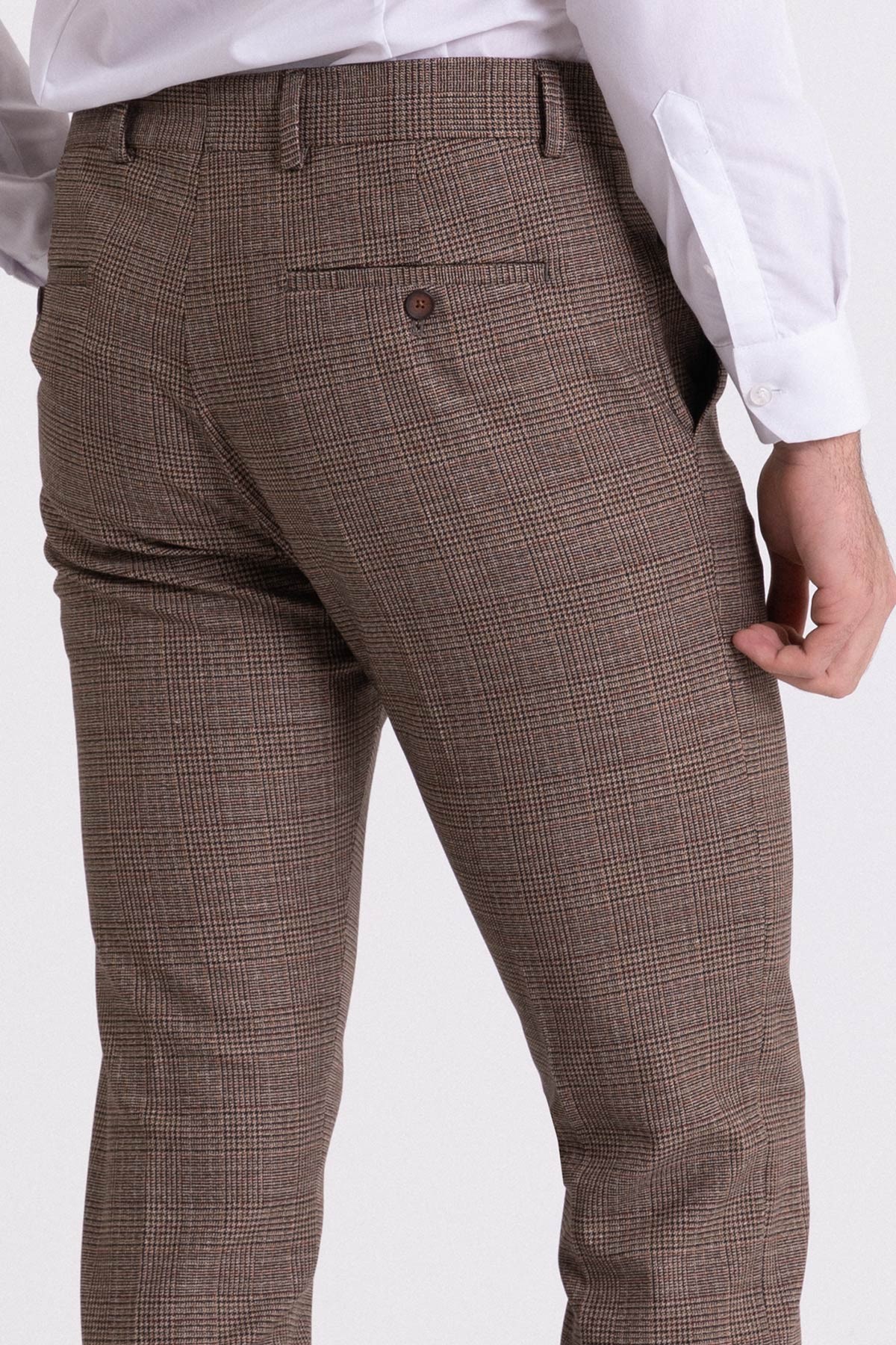 Ekoseli Super Slim Fit Erkek Pantolon