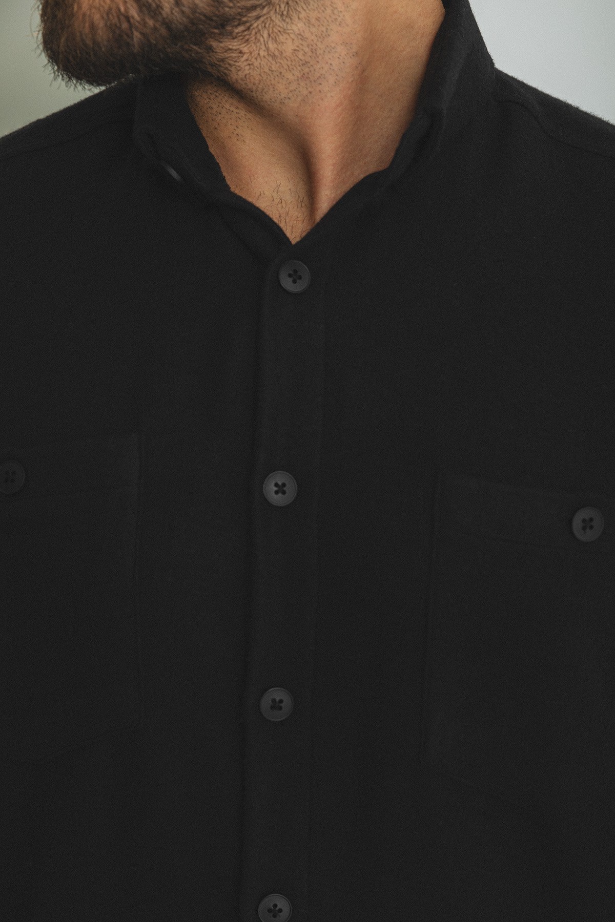 Düz Slim Fit Yün Oduncu Erkek Gömlek