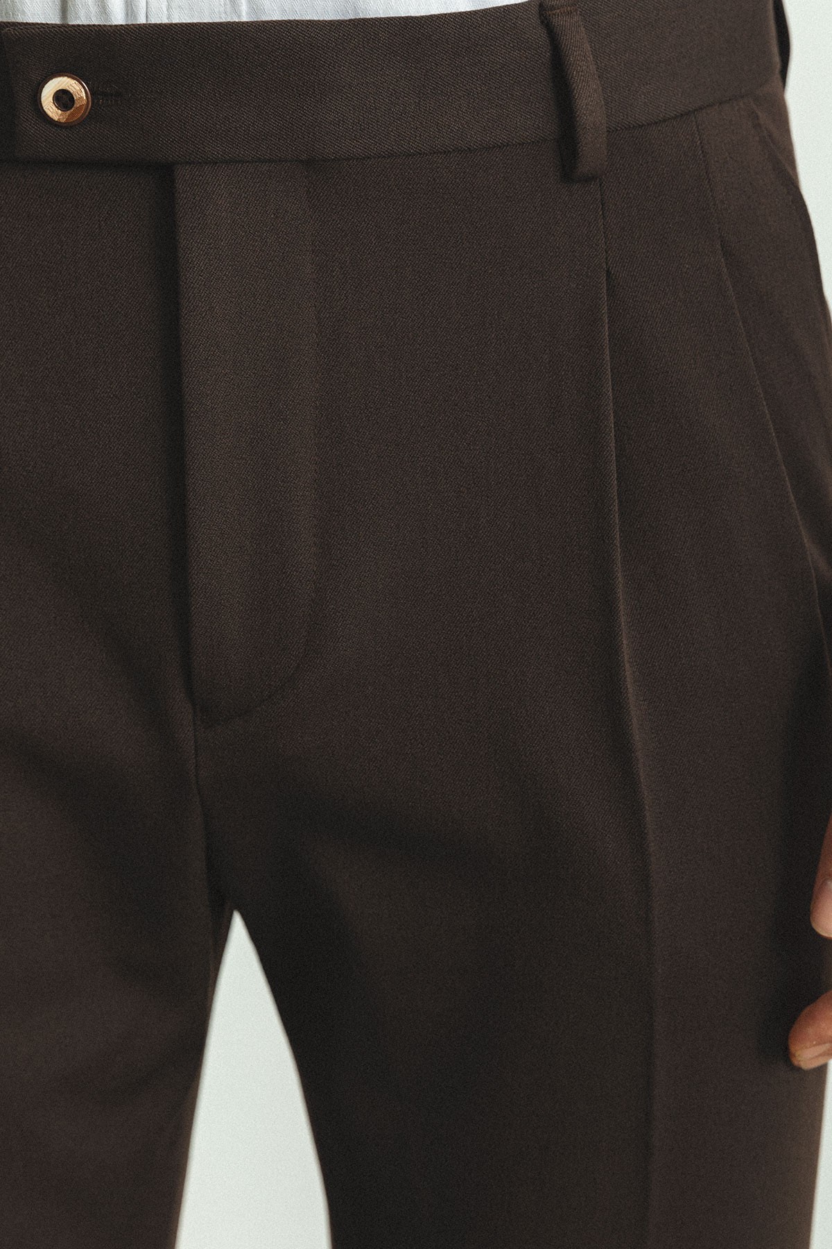 Pileli Slim Fit Erkek Pantolon
