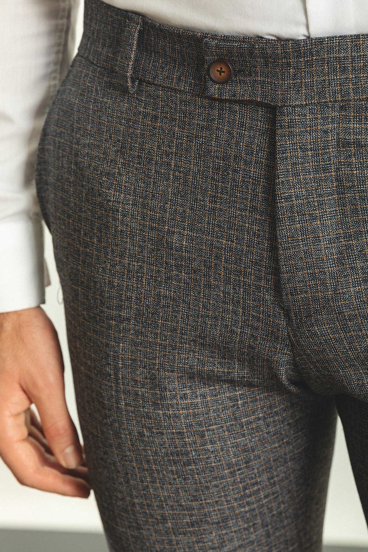 Kareli Slim Fit Klasik Erkek Pantolon