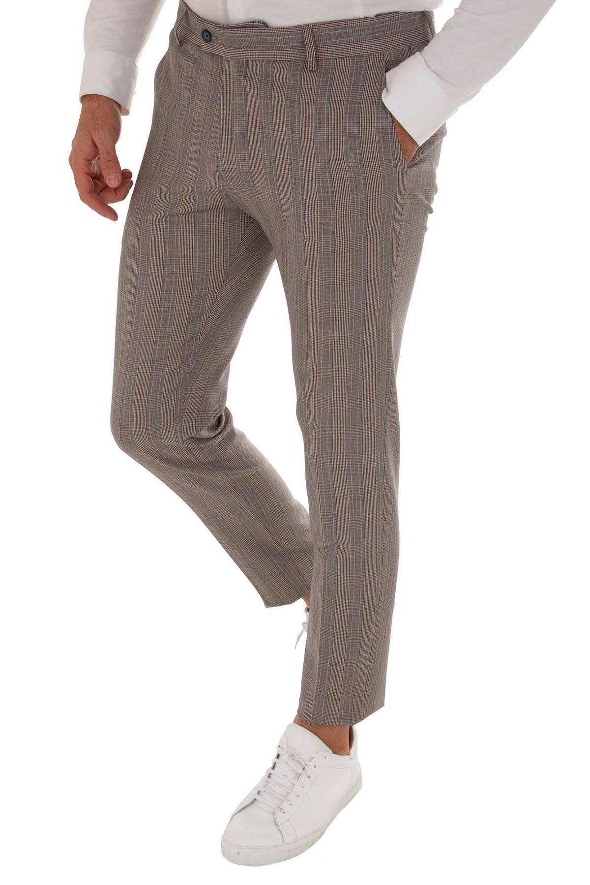 Ekoseli Süper Slim Pantolon