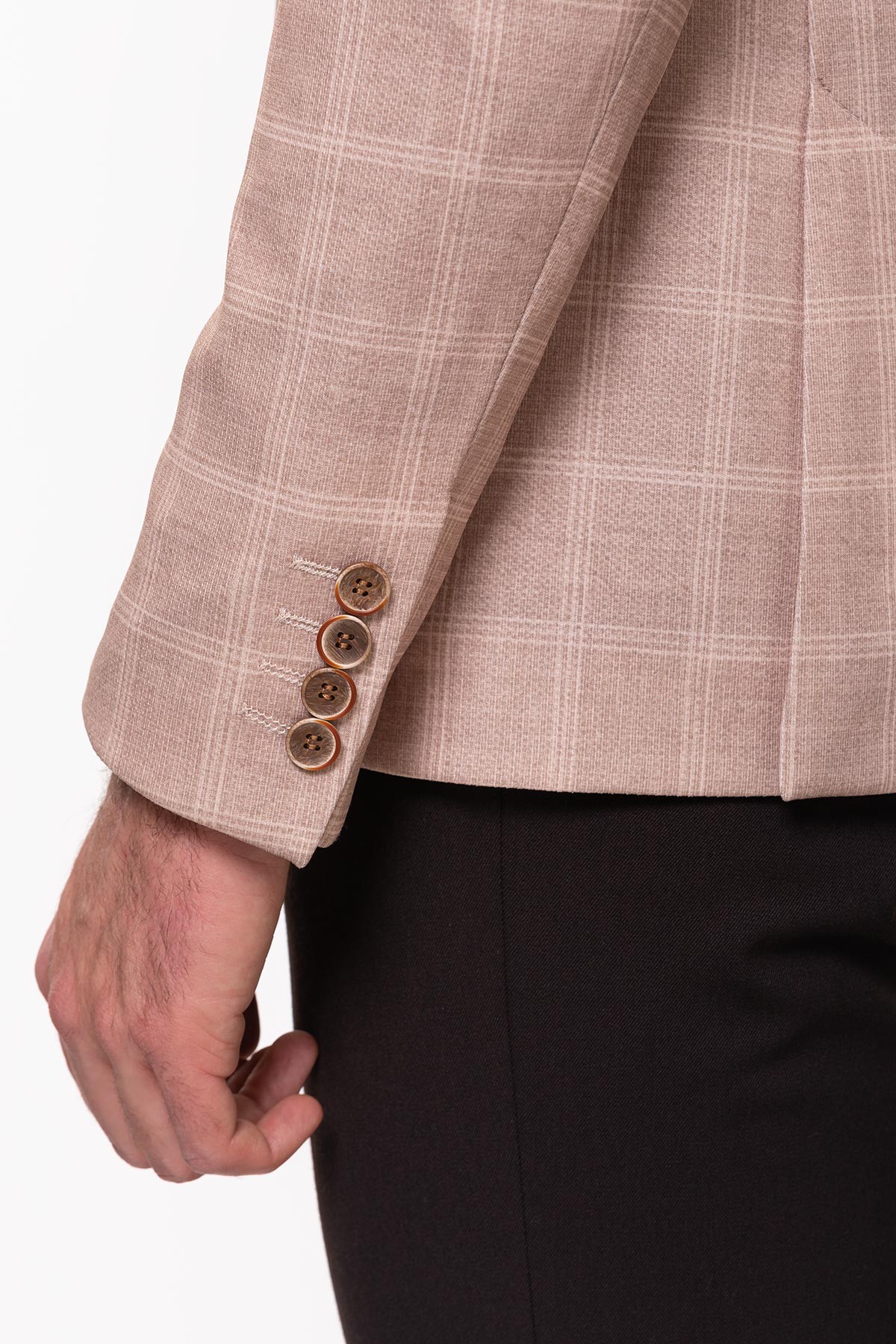 Ekoseli Slim Fit Erkek Ceket