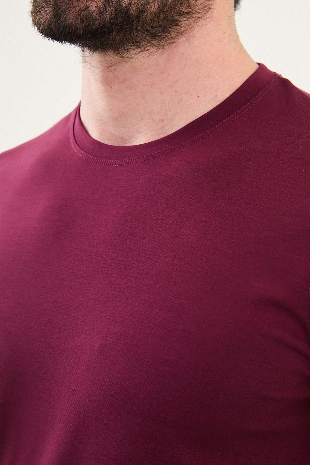 Düz Slim Fit Bisiklet Yaka Basic Erkek T-Shirt