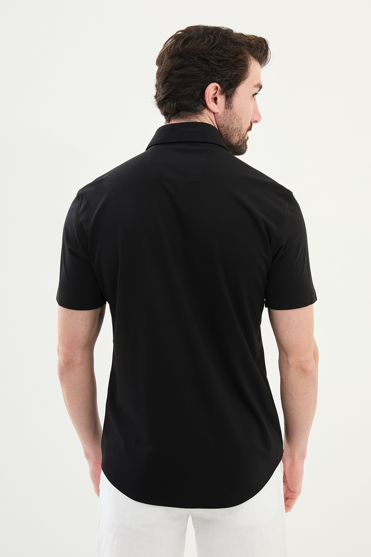 Düz Slim Fit Kısa Kollu Erkek Gömlek