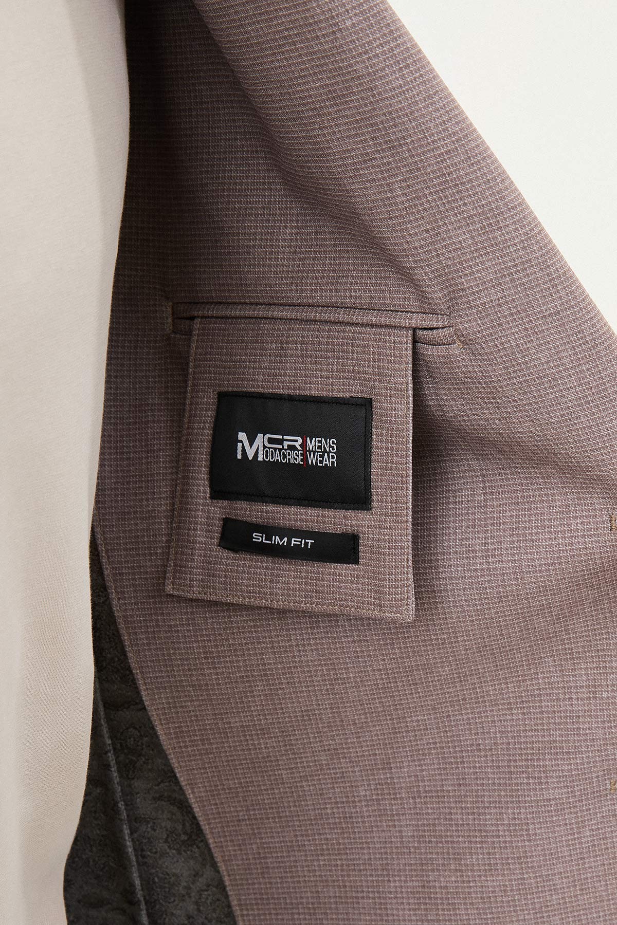 Desenli Slim Fit Torba Cep Mono Yaka Erkek Ceket