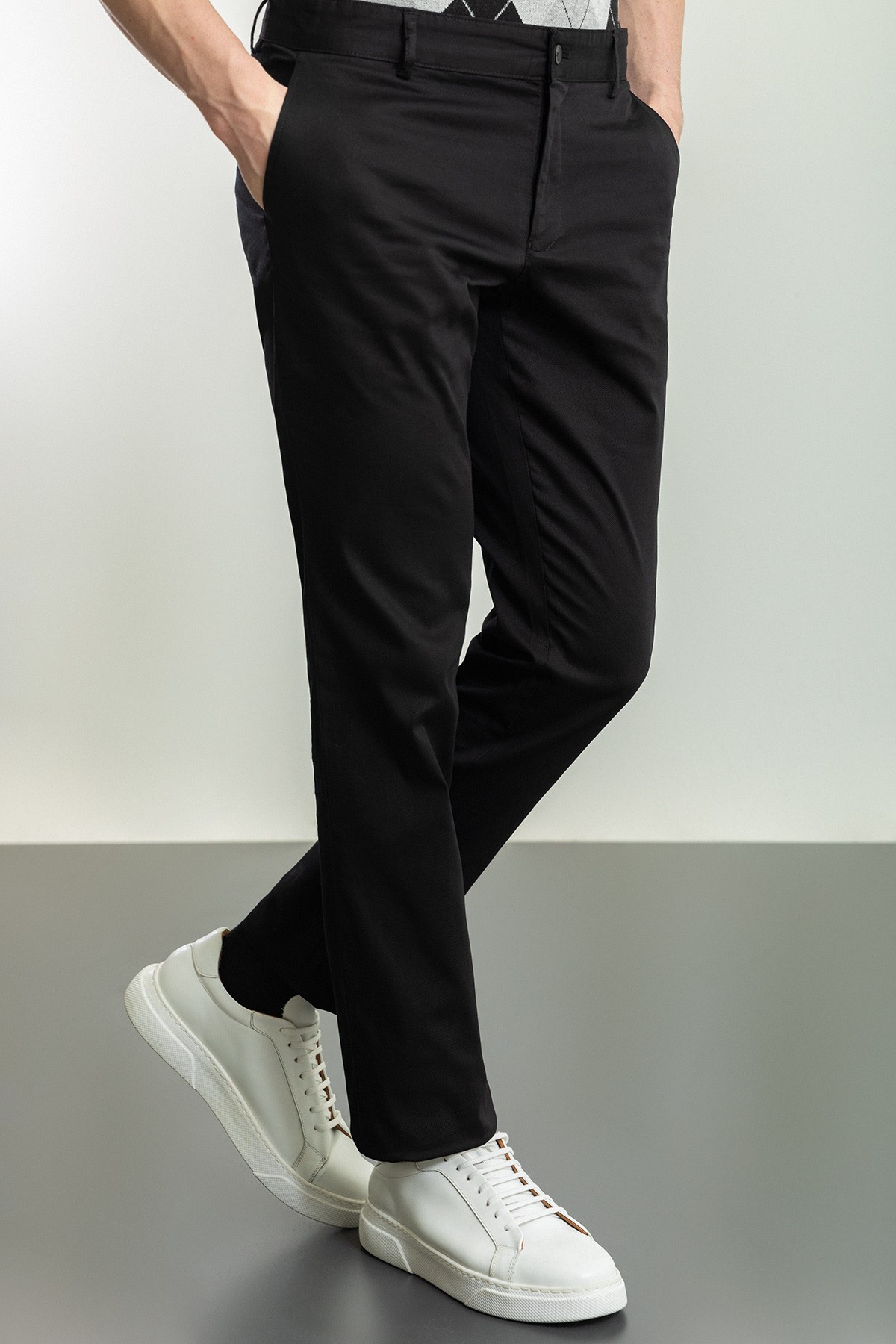 Düz Slim Fit Kanvas Erkek Pantolon