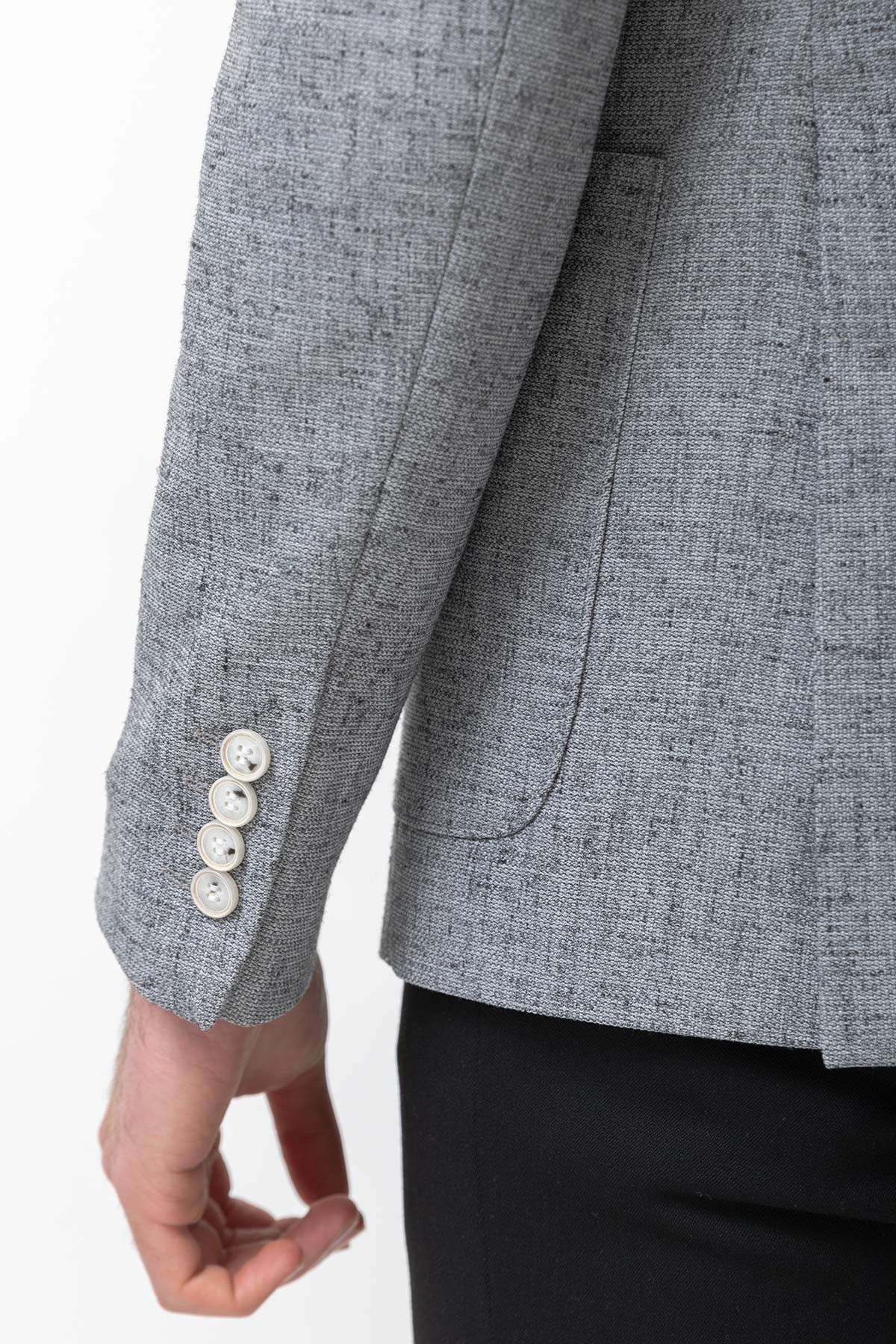 Desenli Torba Cep Slim Fit Erkek Ceket