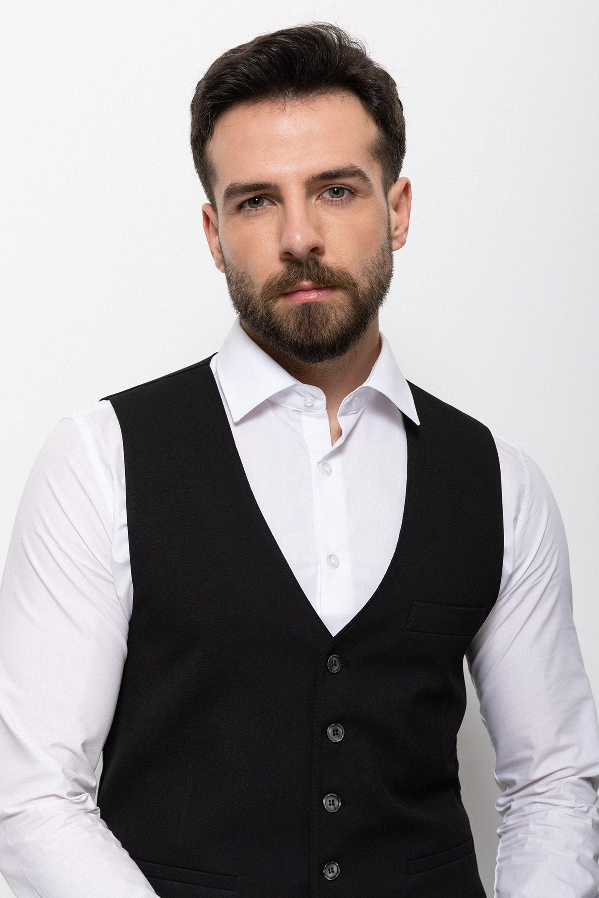 Düz Slim Fit Klasik Erkek Yelek