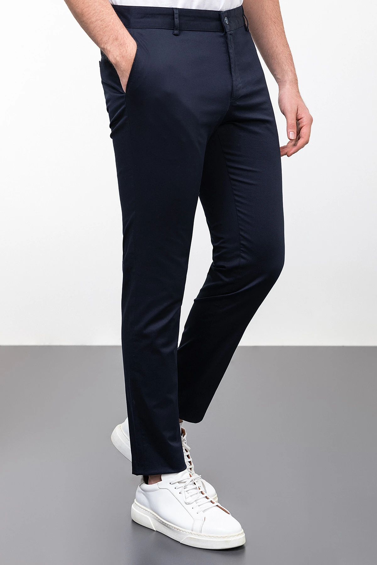 Düz Super Slim Fit Erkek Pantolon - Lacivert