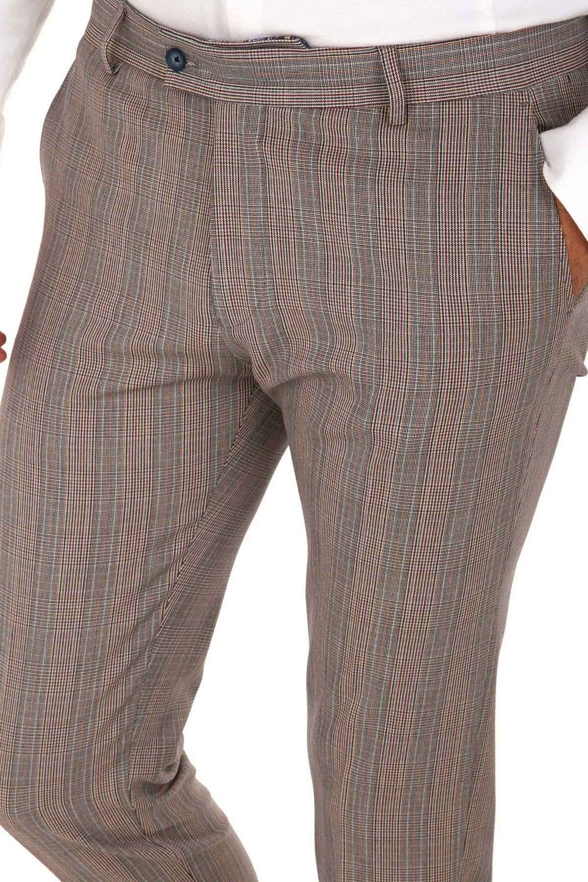 Ekoseli Süper Slim Pantolon