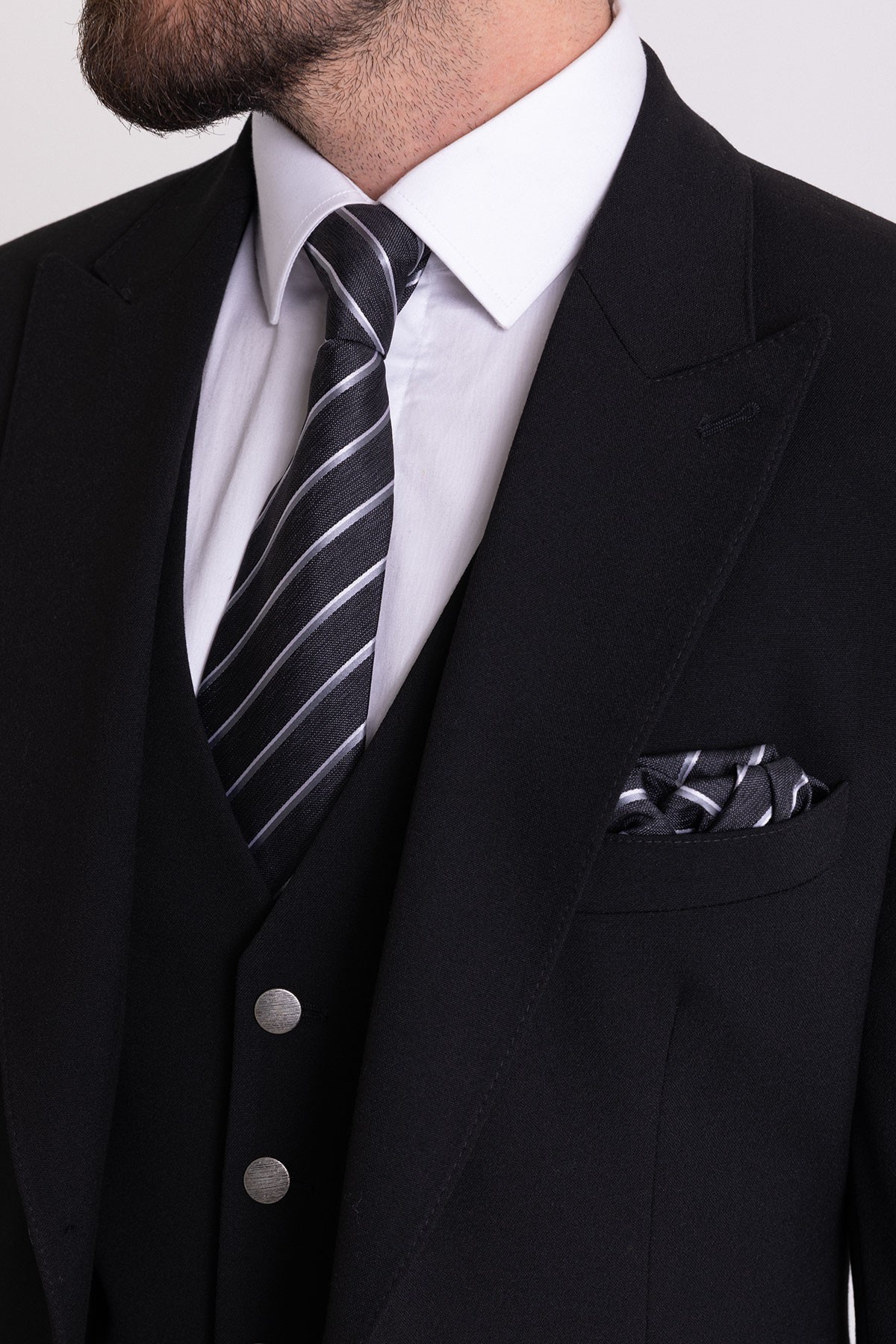 Düz Slim Fit Mono Yaka Klasik Erkek Takım Elbise