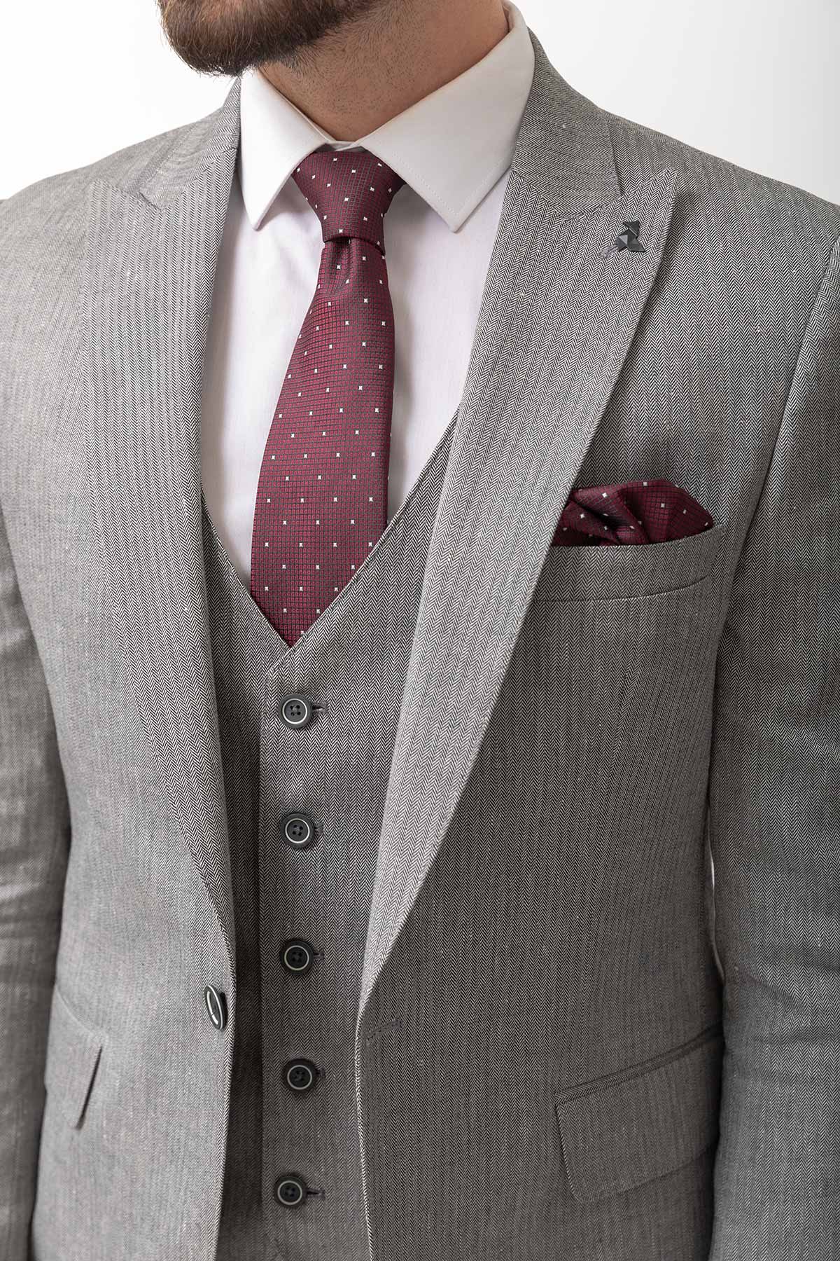 Balıksırtı Desen Takım Elbise