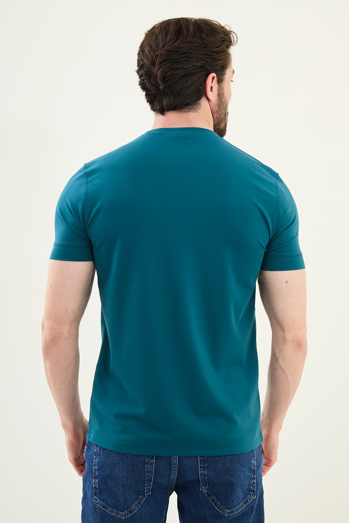 Düz Slim Fit Bisiklet Yaka Basic Erkek T-Shirt