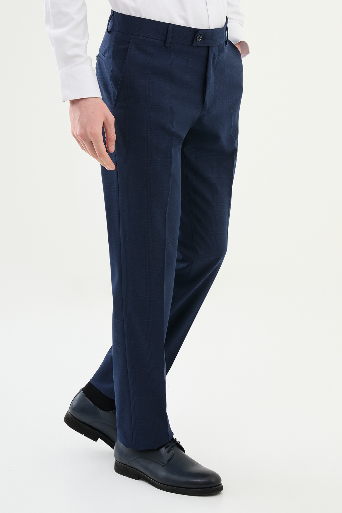 Ekoseli Slim Fit Klasik Erkek Pantolon