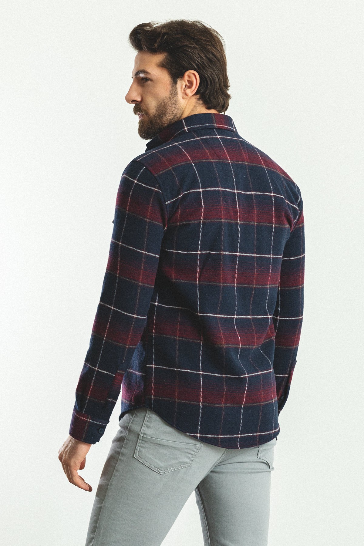 Ekoseli Slim Fit Oduncu Erkek Gömlek