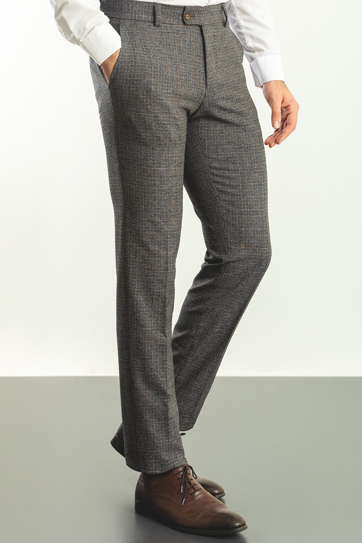 Kareli Slim Fit Klasik Erkek Pantolon