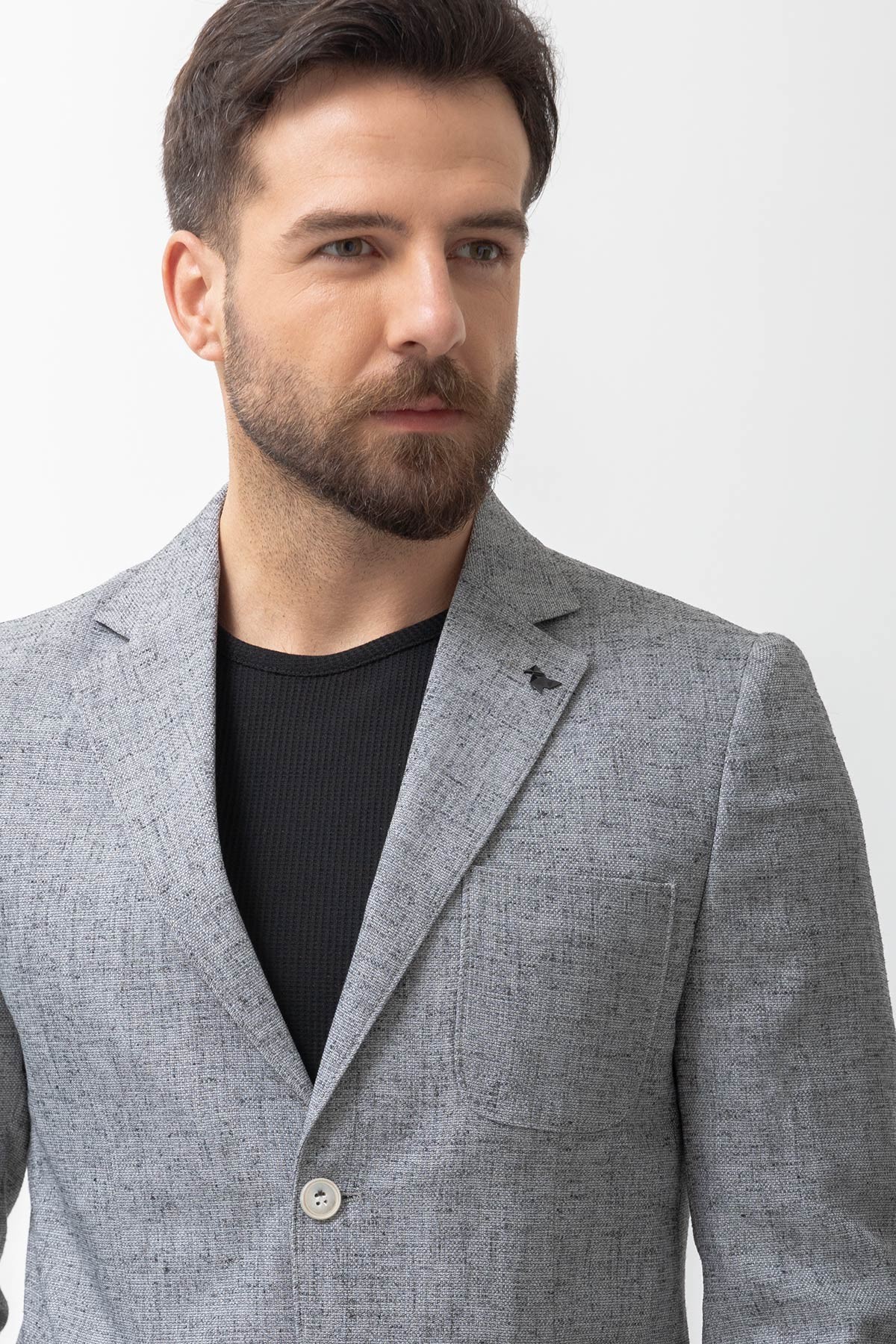 Desenli Torba Cep Slim Fit Erkek Ceket