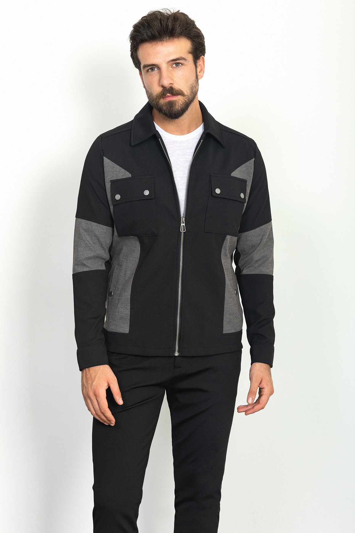 Parçalı Slim Fit Erkek Eşofman Takımı