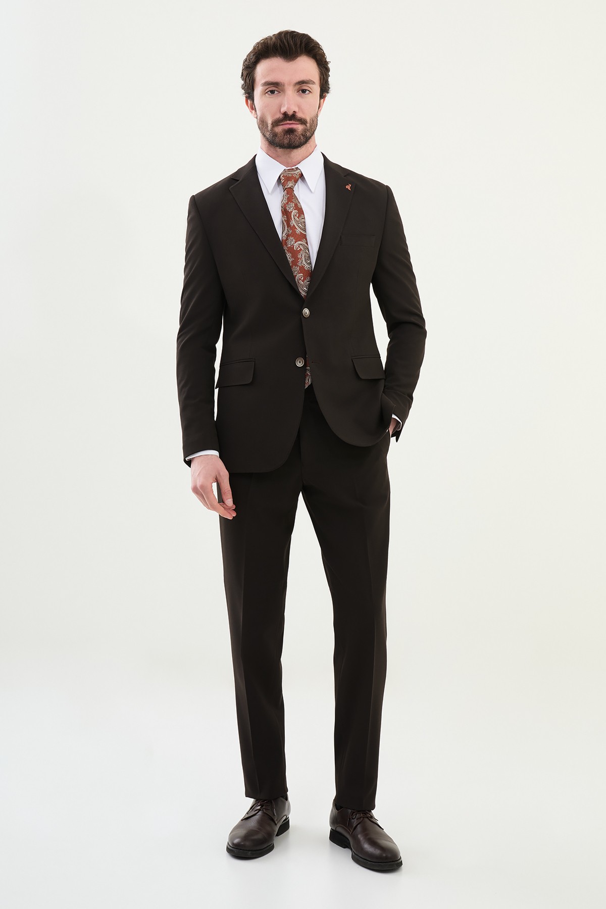 Düz Slim Fit Mono Yaka Erkek Takım Elbise