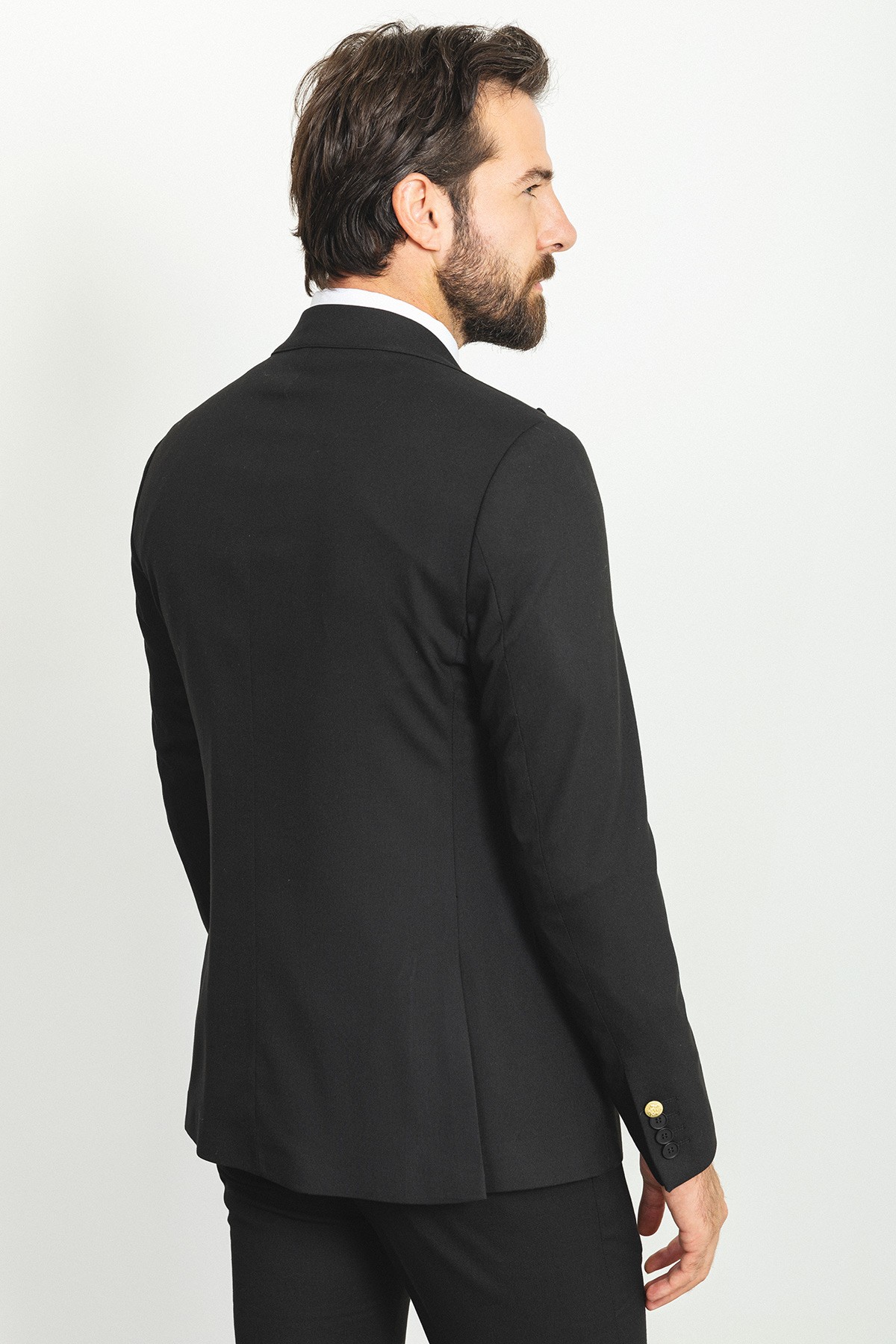 Düz Pileli Pantolon Slim Fit Geniş Yaka Yün Erkek Takım Elbise