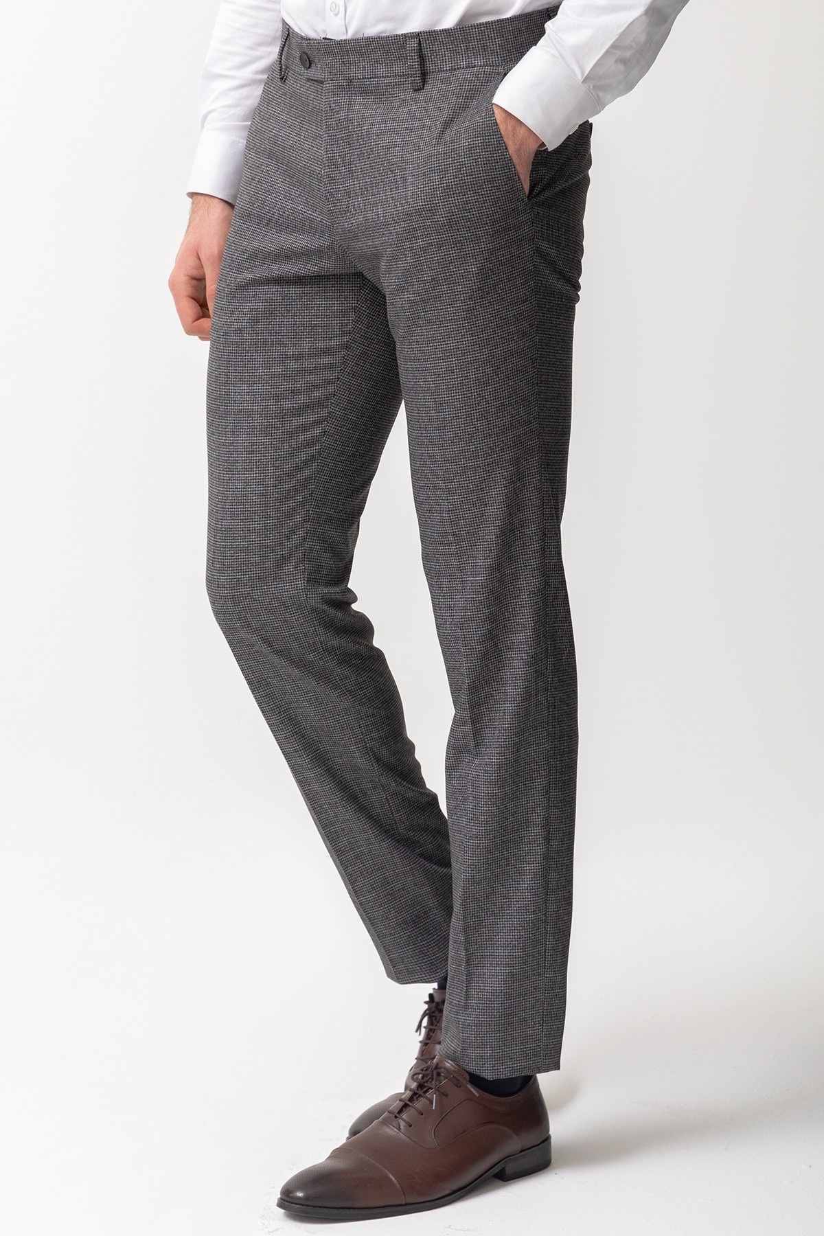 Kareli Slim Fit Klasik Erkek Pantolon