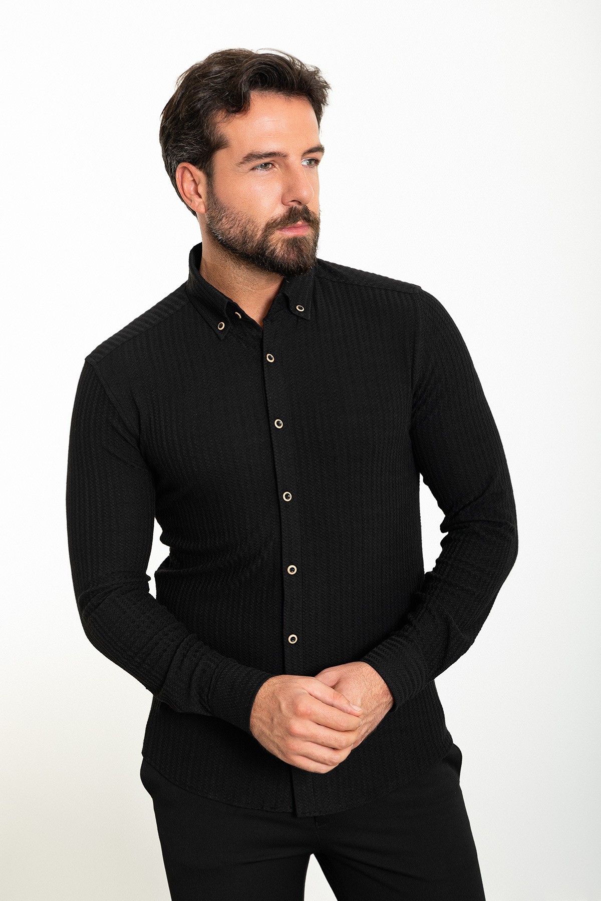 Çizgili Slim Fit Erkek Gömlek