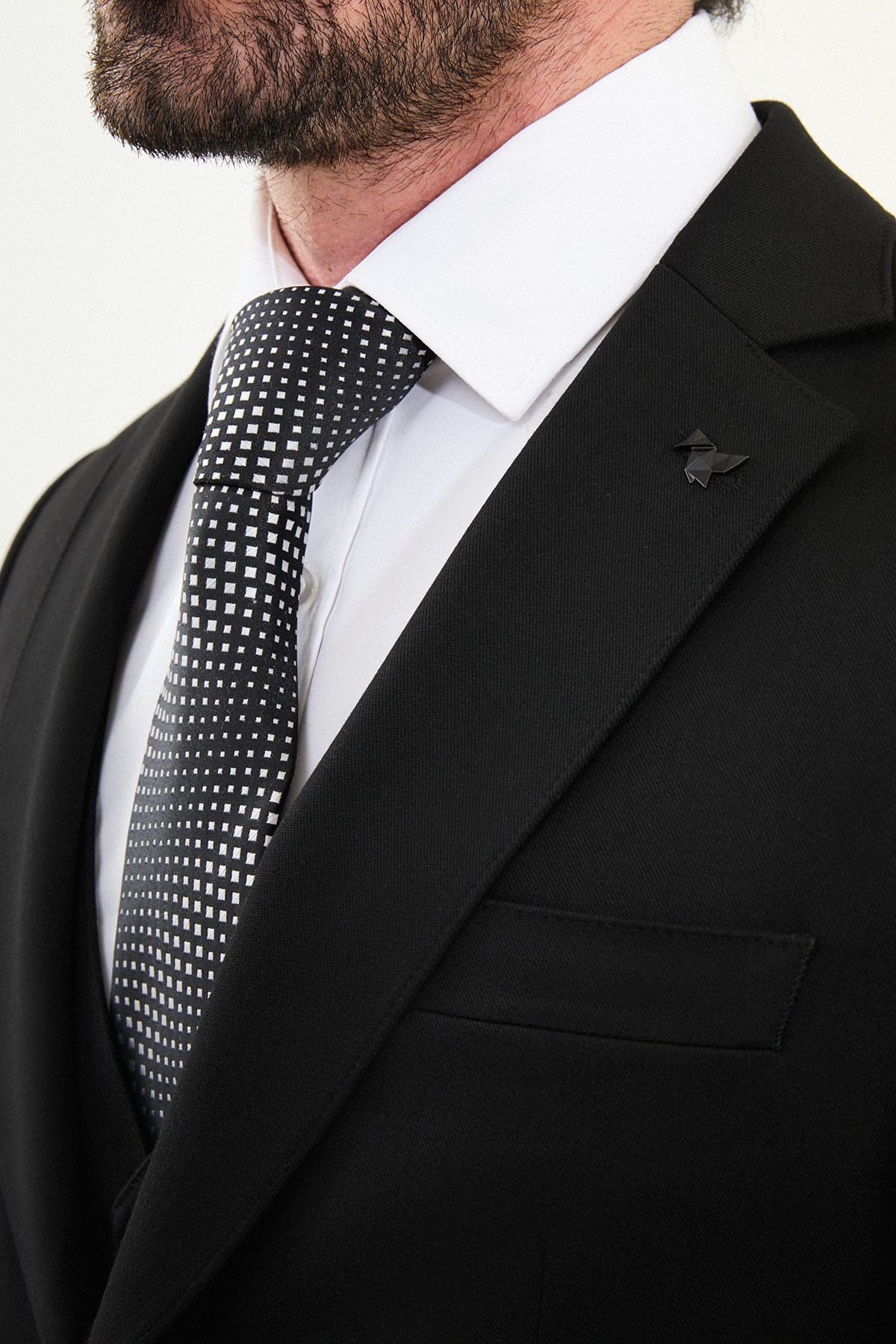 Düz Slim Fit Mono Yaka Klasik Yün Erkek Takım Elbise